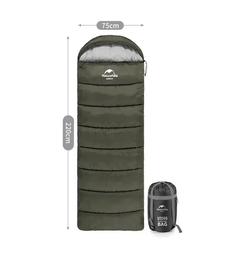 Спальний мішок Naturehike Envelope style U150 army green Фото 2